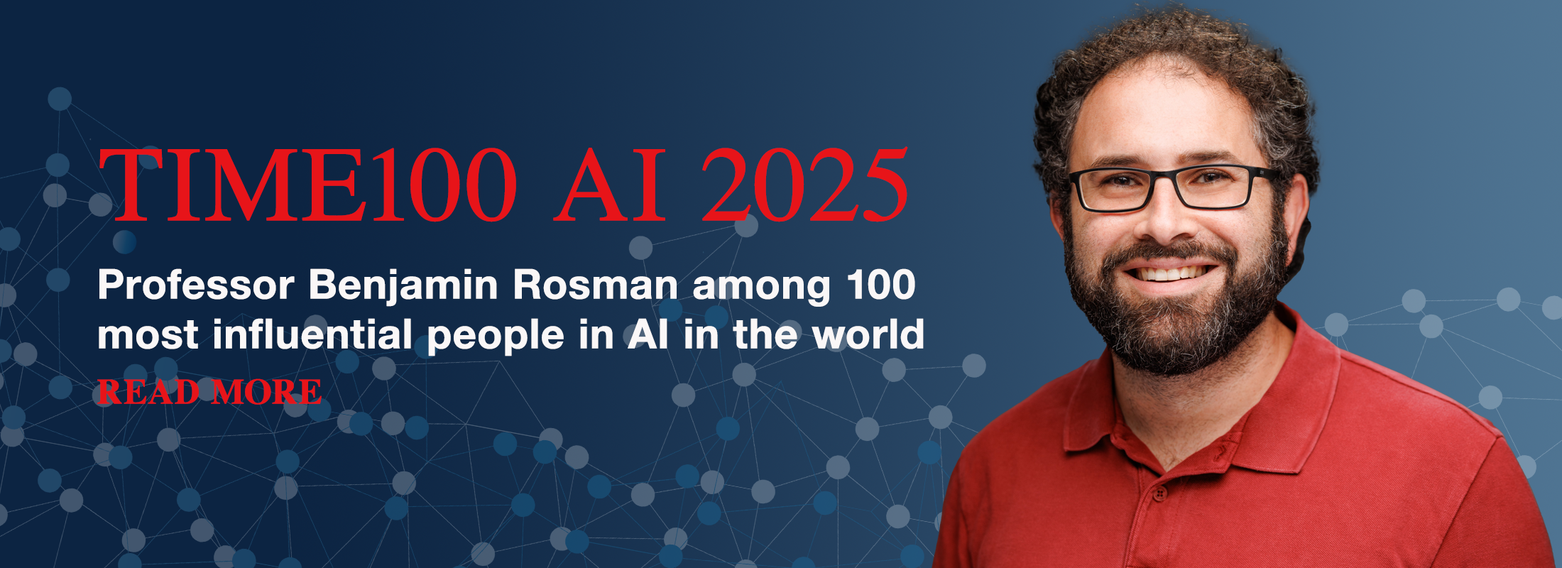 Professor Benjamin Rosman makes TIME100 AI 2025 Professor Benjamin Rosman makes TIME100 AI 2025